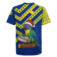 Saint Vincent and the Grenadines Christmas Rugby Jersey with Parrot Playing Steelpan and Tropical Pattern Design - Wonder Print Shop