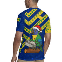 Saint Vincent and the Grenadines Christmas Rugby Jersey with Parrot Playing Steelpan and Tropical Pattern Design - Wonder Print Shop