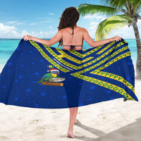 Saint Vincent and the Grenadines Christmas Sarong with Parrot Playing Steelpan and Tropical Pattern Design - Wonder Print Shop