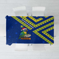 Saint Vincent and the Grenadines Christmas Tablecloth with Parrot Playing Steelpan and Tropical Pattern Design - Wonder Print Shop