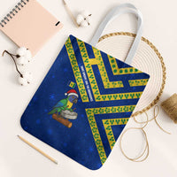 Saint Vincent and the Grenadines Christmas Tote Bag with Parrot Playing Steelpan and Tropical Pattern Design - Wonder Print Shop