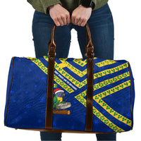 Saint Vincent and the Grenadines Christmas Travel Bag with Parrot Playing Steelpan and Tropical Pattern Design - Wonder Print Shop
