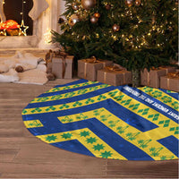 Saint Vincent and the Grenadines Christmas Tree Skirt with Parrot Playing Steelpan and Tropical Pattern Design - Wonder Print Shop