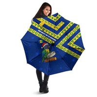 Saint Vincent and the Grenadines Christmas Umbrella with Parrot Playing Steelpan and Tropical Pattern Design - Wonder Print Shop