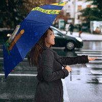 Saint Vincent and the Grenadines Christmas Umbrella with Parrot Playing Steelpan and Tropical Pattern Design - Wonder Print Shop