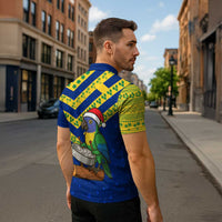 Saint Vincent and the Grenadines Christmas Zipper Polo Shirt with Parrot Playing Steelpan and Tropical Pattern Design - Wonder Print Shop