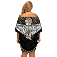 Polynesian Hawaii Tattoo Family Matching Off Shoulder Short Dress and Hawaiian Shirt - Wonder Print Shop