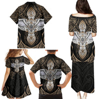 Polynesian Hawaii Tattoo Family Matching Puletasi Dress and Hawaiian Shirt - Wonder Print Shop