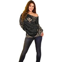 Polynesian Hawaii Tattoo Off Shoulder Sweater - Wonder Print Shop