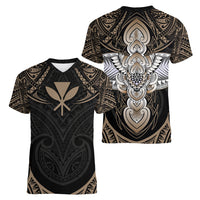 Polynesian Hawaii Tattoo Women V Neck T Shirt - Wonder Print Shop