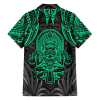 Polynesian Family Matching Long Sleeve Bodycon Dress and Hawaiian Shirt Abstract Tiki - Wonder Print Shop