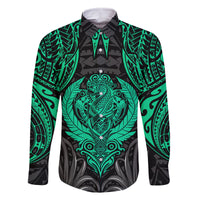 Polynesian Family Matching Off Shoulder Short Dress and Hawaiian Shirt Abstract Tiki - Wonder Print Shop