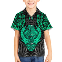 Polynesian Family Matching Puletasi Dress and Hawaiian Shirt Abstract Tiki - Wonder Print Shop