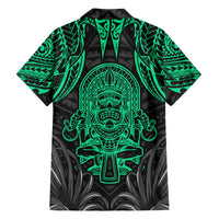 Polynesian Family Matching Short Sleeve Bodycon Dress and Hawaiian Shirt Abstract Tiki - Wonder Print Shop