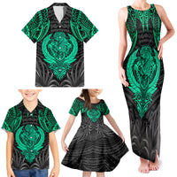 Polynesian Family Matching Tank Maxi Dress and Hawaiian Shirt Abstract Tiki - Wonder Print Shop