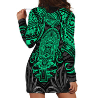 Polynesian Hoodie Dress Abstract Tiki - Wonder Print Shop
