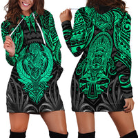 Polynesian Hoodie Dress Abstract Tiki - Wonder Print Shop
