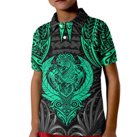 Polynesian Kid Polo Shirt Abstract Tiki - Wonder Print Shop