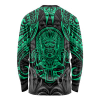 Polynesian Long Sleeve Shirt Abstract Tiki - Wonder Print Shop