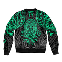 Polynesian Sleeve Zip Bomber Jacket Abstract Tiki - Wonder Print Shop