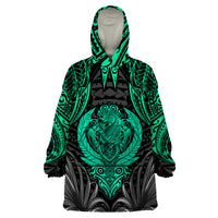 Polynesian Wearable Blanket Hoodie Abstract Tiki - Wonder Print Shop