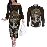 polynesian-swordfish-couples-matching-off-the-shoulder-long-sleeve-dress-and-long-sleeve-button-shirts-with-anchor-pattern-and-tribal-turtle