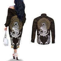 polynesian-swordfish-couples-matching-off-the-shoulder-long-sleeve-dress-and-long-sleeve-button-shirts-with-anchor-pattern-and-tribal-turtle
