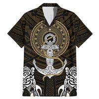 Polynesian Swordfish Family Matching Mermaid Dress and Hawaiian Shirt with Anchor Pattern and Tribal Turtle - Wonder Print Shop