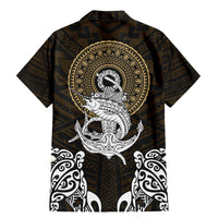 Polynesian Swordfish Family Matching Mermaid Dress and Hawaiian Shirt with Anchor Pattern and Tribal Turtle - Wonder Print Shop