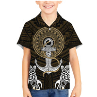 Polynesian Swordfish Family Matching Mermaid Dress and Hawaiian Shirt with Anchor Pattern and Tribal Turtle - Wonder Print Shop