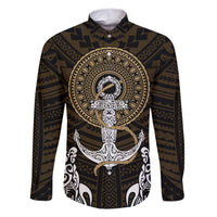 Polynesian Swordfish Family Matching Short Sleeve Bodycon Dress and Hawaiian Shirt with Anchor Pattern and Tribal Turtle - Wonder Print Shop