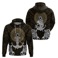 Polynesian Swordfish Hoodie with Anchor Pattern and Tribal Turtle - Wonder Print Shop