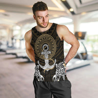 Polynesian Swordfish Men Tank Top with Anchor Pattern and Tribal Turtle - Wonder Print Shop