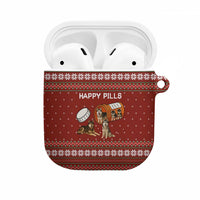 Merry Christmas Siberian Husky Dog Happy Pills AirPods Case Husky Dogs in Pill Bottle and Red Snowflake - Wonder Print Shop