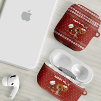 Merry Christmas Siberian Husky Dog Happy Pills AirPods Case Husky Dogs in Pill Bottle and Red Snowflake - Wonder Print Shop
