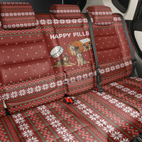 Merry Christmas Siberian Husky Dog Happy Pills Back Car Seat Cover Husky Dogs in Pill Bottle and Red Snowflake - Wonder Print Shop
