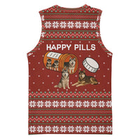 Merry Christmas Siberian Husky Dog Happy Pills Basketball Jersey Husky Dogs in Pill Bottle and Red Snowflake - Wonder Print Shop