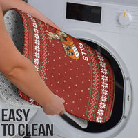 Merry Christmas Siberian Husky Dog Happy Pills Bathroom Set Husky Dogs in Pill Bottle and Red Snowflake - Wonder Print Shop