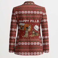 Merry Christmas Siberian Husky Dog Happy Pills Blazer Husky Dogs in Pill Bottle and Red Snowflake - Wonder Print Shop