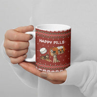 Merry Christmas Siberian Husky Dog Happy Pills Ceramic Mug Husky Dogs in Pill Bottle and Red Snowflake - Wonder Print Shop