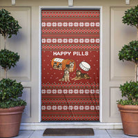 Merry Christmas Siberian Husky Dog Happy Pills Door Cover Husky Dogs in Pill Bottle and Red Snowflake - Wonder Print Shop