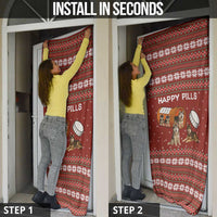 Merry Christmas Siberian Husky Dog Happy Pills Door Cover Husky Dogs in Pill Bottle and Red Snowflake - Wonder Print Shop