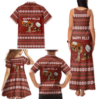 Merry Christmas Siberian Husky Dog Happy Pills Family Matching Tank Maxi Dress and Hawaiian Shirt Husky Dogs in Pill Bottle and Red Snowflake - Wonder Print Shop