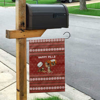 Merry Christmas Siberian Husky Dog Happy Pills Garden Flag Husky Dogs in Pill Bottle and Red Snowflake - Wonder Print Shop