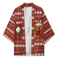 Merry Christmas Siberian Husky Dog Happy Pills Kimono Husky Dogs in Pill Bottle and Red Snowflake - Wonder Print Shop