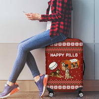 Merry Christmas Siberian Husky Dog Happy Pills Luggage Cover Husky Dogs in Pill Bottle and Red Snowflake - Wonder Print Shop