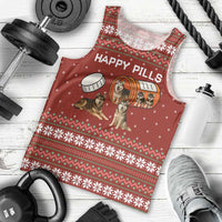 Merry Christmas Siberian Husky Dog Happy Pills Men Tank Top Husky Dogs in Pill Bottle and Red Snowflake - Wonder Print Shop