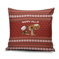 Merry Christmas Siberian Husky Dog Happy Pills Pillow Cover Husky Dogs in Pill Bottle and Red Snowflake - Wonder Print Shop