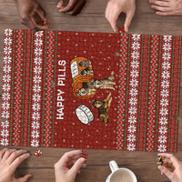 Merry Christmas Siberian Husky Dog Happy Pills Puzzle Husky Dogs in Pill Bottle and Red Snowflake - Wonder Print Shop