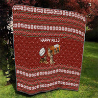 Merry Christmas Siberian Husky Dog Happy Pills Quilt Husky Dogs in Pill Bottle and Red Snowflake - Wonder Print Shop